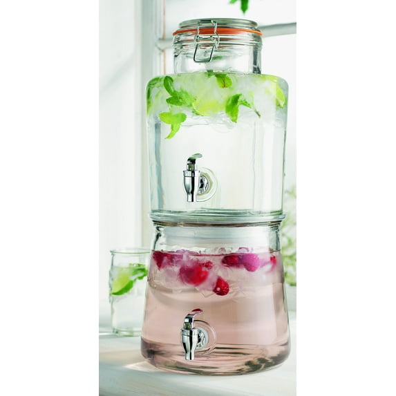 Home Essentials Del Sol Stackable Double Beverage Dispenser - 1.3 Gal Each