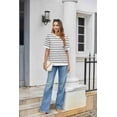 thumbnail image 3 of Zeagoo Womens Tops Casual Oversized Short Sleeve Sweatshirt Summer Striped Shirt Crewneck Pullover Loose T Shirts, 3 of 9