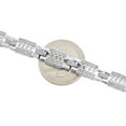 thumbnail image 5 of 10K White Gold Round Diamond Cuban Link Frame 8mm Bracelet 8.50" Pave 3/4 CT., 5 of 7