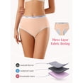 thumbnail image 3 of Airmenty Period Underwear for Women High Waisted Briefs Leak proof Breathable Menstrual Panties 3 Pack, 3 of 6