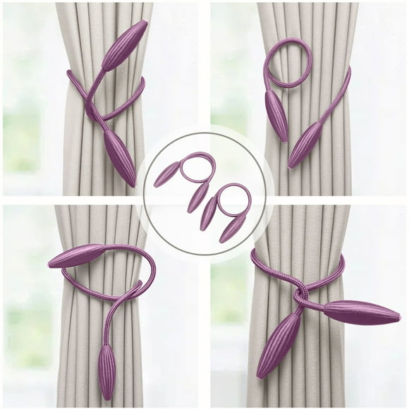 ZZkhGO No-Hole Installation Curtain Tiebacks, Metal Twisted Curtain Holdbacks, Removable Clips for Living Room Bedroom Window Drapes