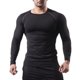 thumbnail image 1 of Blusas y camisas de manga larga con cuello redondo para hombre, estilo casual, de color liso, para correr, fitness, de poliéster., 1 of 7