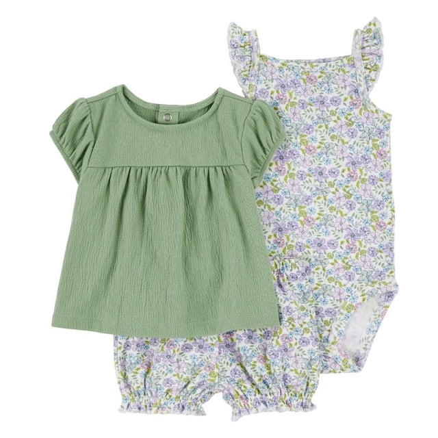 Conjunto Carter's Child of Mine Para Bebé Niña 3 Piezas Estampado Floral