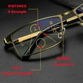 thumbnail image 4 of Mens Business Photochromic Progressive Black Reading Glasses, Metal Rectangular Multi-focal Transition Gray Presbyopia Glasses Classic Spring Hinges Readers +1.50, 4 of 4