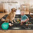 thumbnail image 4 of ODIKA 2'x3' Ultra-Soft Accent Mat, Composition Bold Geometric Abstract Layered Patterned Retro Cream None Washable, Bare feet friendly, Easy Care Indoor rug for Bedside, Footrest, 4 of 7