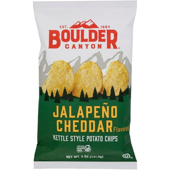 Boulder Canyon Potato Chips Jalapeño Cheddar- 5 oz Pack of 3