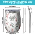 thumbnail image 5 of 12oz Stemless Wine Tumblers White Christmas Bird and Pine Pattern Vacuum Insulated Stainless Steel Travel Tumbler Cups Mug with Lid and Straw for Champaign,Cocktail,Beer with Cleaning Brush, 5 of 5