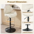 thumbnail image 4 of Hawsaiy Swivel Bar Stools Set of 2, Adjustable Height Faux Leather Bar Stools with Back, Double-Layer Upholstered Counter Height Bar Chairs for Kitchen Island, White, 4 of 10