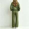 thumbnail image 4 of Qiggri Women's 2 Piece Set Color Block Crew Neck Sweatshirt Elastic Waist Wide Leg Pants Lightweight Co‑Ord Tracksuit with Side Pockets for Coffee Run Daily Errands S, 4 of 5