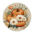 thumbnail image 1 of Mantel individual de otoño, mantel con temática otoñal, mantel de calabaza y hojas de arce, manteles individuales para fiesta de la cosecha de otoño, diseño trenzado de lino, resistente a las manchas, 1 of 6