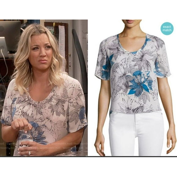 $250 REBECCA TAYLOR seen on Celebrity TAHITIAN Flower Silk Chiffon Top MOVIDA 8