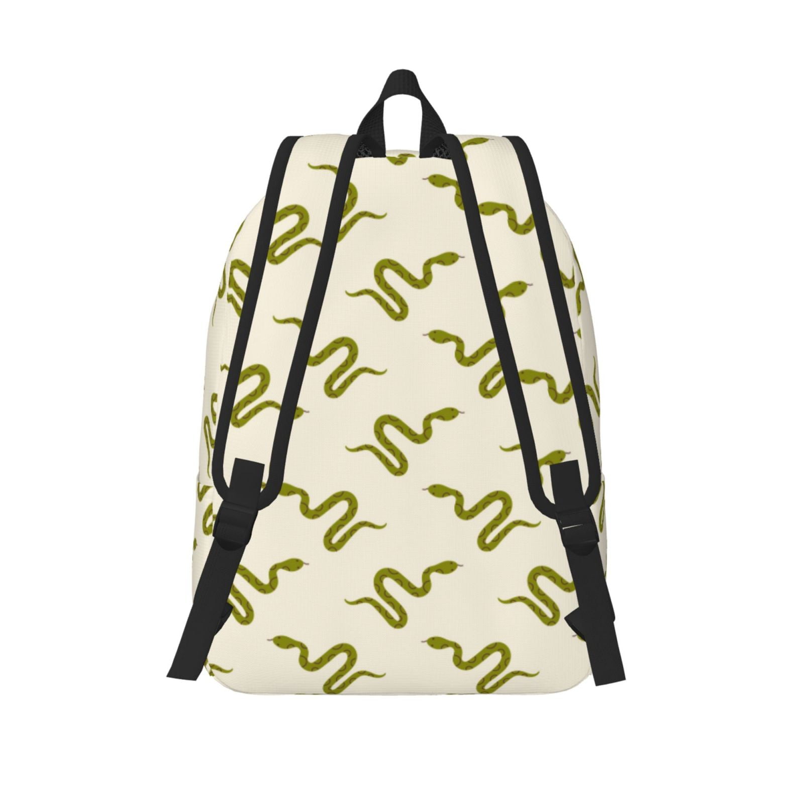Travel Laptop Backpack - Minimalist Cute Snake Green Lightweight Canvas Backpack, Wear Resistant Computer Backpack Bag Fit {sizeName} Laptop for Men Women with Adjustable Padded Shoulder Straps