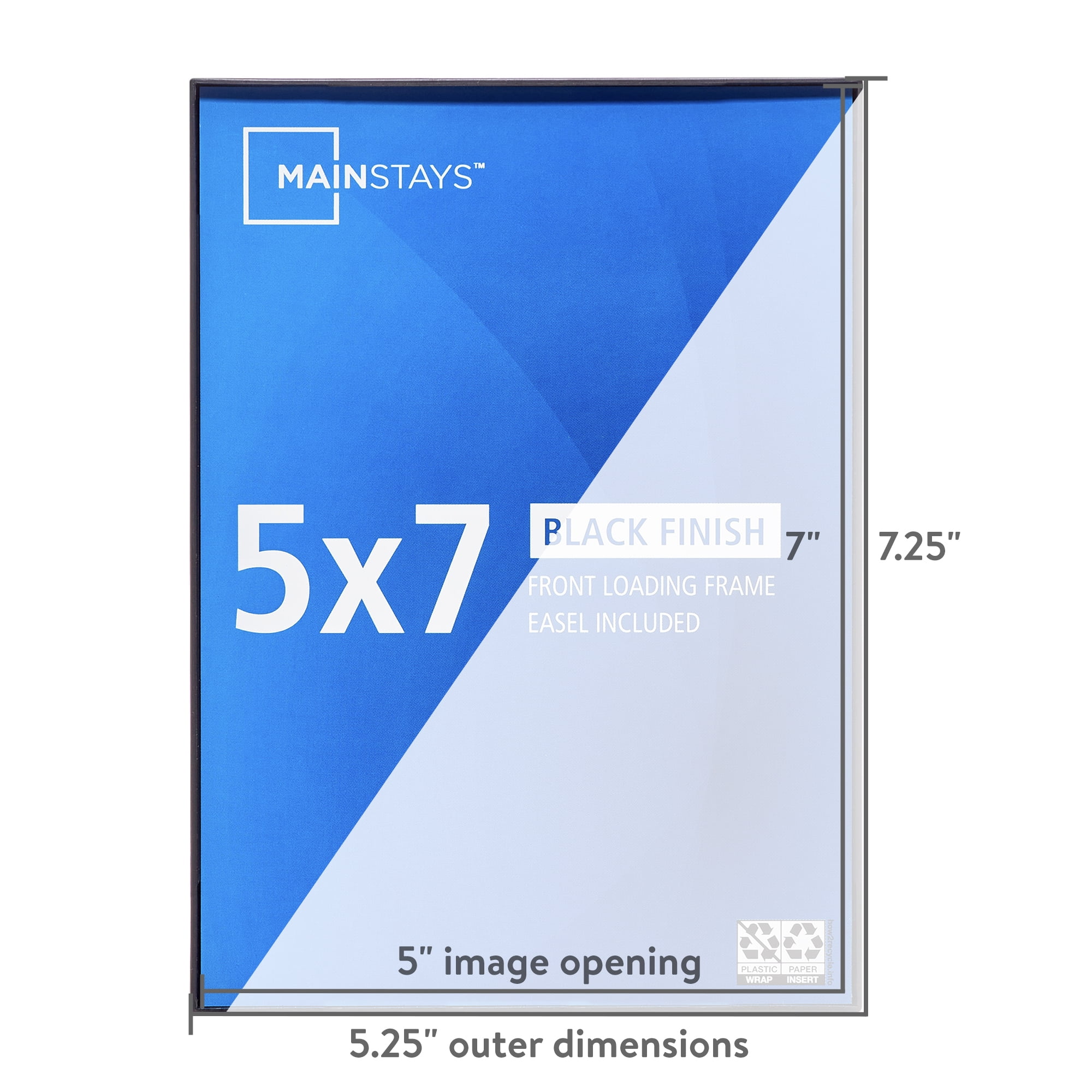 Mainstays – 5x7 Picture Frame – Black Front Loading Wall or Tabletop Photo Frame, Set of 6