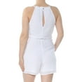 thumbnail image 2 of BAR III Womens White Swiss Dot Sleeveless Halter Romper  Size: S, 2 of 2