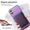 thumbnail image 4 of Allytech 2 in 1 Detachable Wallet Case for Samsung Galaxy A05, [Thin & Light] [Compatible with MagSafe] Luxury PU Leather Card Holder Soft Bumper Shockproof Anti-Scratch Magnetic Case, Purple, 4 of 11