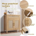 thumbnail image 5 of 30" Rattan Accent Cabinet with Drawer, Boho Sideboard Storage Cabinet with Doors and Adjustable Shelf, Small Buffet Console Coffee Bar Organizer TV Stand for Entryway Dining Room, Natural Wood, 5 of 7