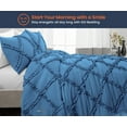 thumbnail image 2 of Twin Comforter Diamond Ruffle Mediterranean Blue 300 GSM Plush Siliconized Microfiber Fill Duvet Insert With 1000 Thread Count Egyptian Cotton Shell Fluffy with Piping & Pillowcases, 2 of 8