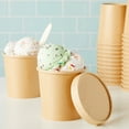 thumbnail image 3 of 36 Pack Disposable Soup Containers with Lids, 16 oz To Go Containers for Ice Cream, Meal Prep, Hot and Cold Foods, Oatmeal, Kraft Paper (4x4 In), 3 of 10