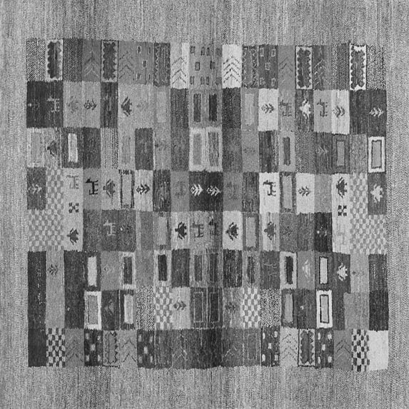 Ahgly Company Indoor Square Abstract Gray Contemporary Area Rugs, 6' Square