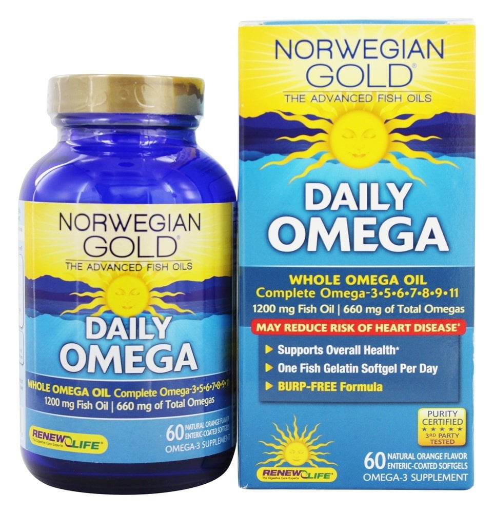 ReNew Life Norwegian Gold Ultimate Fish Oil Daily Omega 1200 mg 60