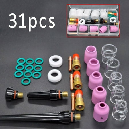 

31pcs/Set TIG Welding Torch Stubby Gas Lens #12 Heat Glass Cup For WP-17/18/26