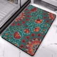 thumbnail image 2 of 20x32 Inch Non-Slip Green Floral Rug - Modern Washable Carpet for Entryway, Bedroom, Bathroom, Laundry Room - Small Distressed Accent Floor Rug, 2 of 5