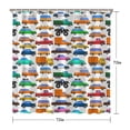 thumbnail image 5 of 72" x 72" Cartoon Car Shower Curtain Waterproof Bathroom Drapes with Construction Vehicle & Truck Design - Fade-Resistant Polyester Fabric, Machine Washable, Includes 12 Hooks, 5 of 5