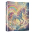 thumbnail image 2 of Beautiful Unicorn 3 Ring Hardcover Binders 1.5in Round Rings for Letter-Size Folder Paper Organizer Pockets for Office Student Recipe, 2 of 9