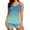 Cyan #106, variant on Two Piece Tankini Swimsuits for Women Gradient Tummy Control Bathing Suit with Shorts Athletic Swimwear, XL