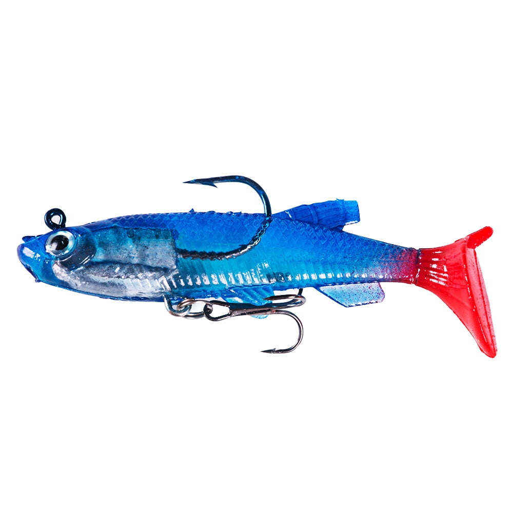 12PCS Lot Minnow Soft Fishing Lure 8cm/14g Weighted Bait Bass Paddle Tail USA
