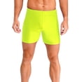 thumbnail image 3 of Hansber Men's Solid Color Gymnastics Sports Shorts Elastic Waistband Performance Training Bottoms Fluorescent Yellow L, 3 of 5