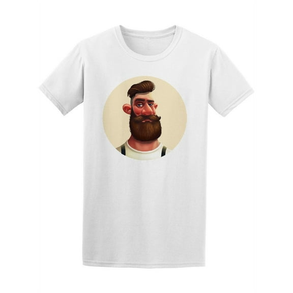 Character Bearded Hipster T-Shirt Men -Image by Shutterstock, Male x-Large