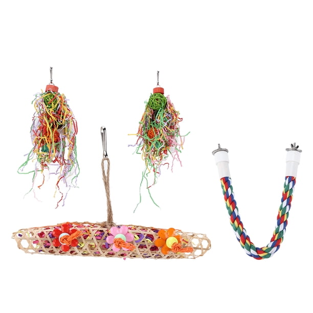 Kit de juguetes para triturar pájaros, colgante multifuncional, divertido, natural, duradero, colorido, juguetes para masticar pájaros para periquitos, cacatúas Unbranded 2112210017711