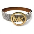 thumbnail image 5 of Michael Kors Signature Monogram MK Logo Round Buckle Women's Belt, Vanilla, Large, 5 of 5