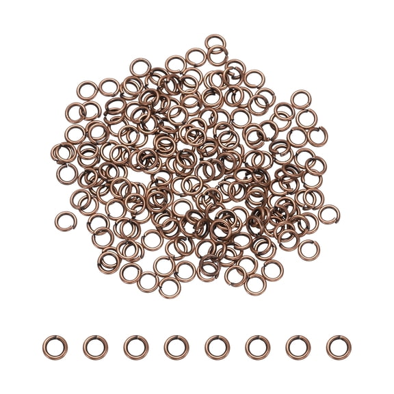 Uxcell 200 Pcs Open Jump Rings, 3mm Split Metal O Ring 0.5mm Thick Keychains Connector Ring for Jewelry Making DIY Necklaces Bracelet Earrings Craft Making, Copper
