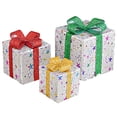 thumbnail image 1 of Cajas Regalo Navidad Cgtredaw con Luces 50LED Caja Regalo Arte LED Navidad estrella Plateada 3 Uds, 1 of 9