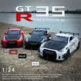 thumbnail image 5 of 1:24 Scale Nissan GTR Diecast Model Car with Pull-Back Rear Wheel, Sound & Light Effects (Activated by Front Wheel Press), Opening Hood/Doors/Trunk with Spoiler, Illuminating Headlights & Taillights, 5 of 5