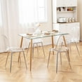 thumbnail image 3 of JUFU Clear Dining Chairs Set of 4, Clear Acrylic Dining Chairs with Silver Metal Legs, Modern Kitchen Seating, 3 of 13