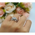 thumbnail image 2 of Trio Set Piece Wedding Bridal Ring Band Princess Cut CZ 925 Sterling Silver Size 5, 2 of 4