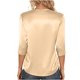 thumbnail image 5 of RKSTN 3/4 Length Sleeve Womens Satin Tops Oversized Crewneck Satin Silk T Shirts Blouses Womens Casual Solid Plus Size Round Neck Loose Fits Three Quarter Sleeve Shirt Spring Summer Clothes, 5 of 10