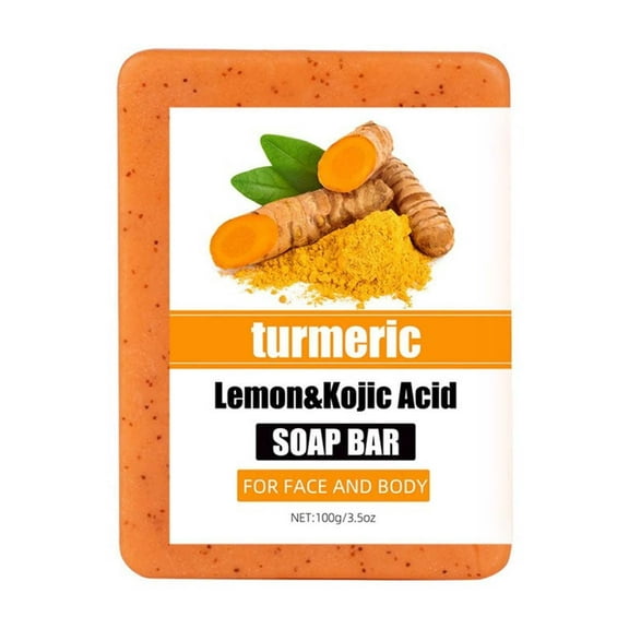 LEHOZIHEQ Kojic Acid Soap, Turmeric Soap Bar with Kojic Acid for Dry Sensitive Skin, Turmeric Soap for Face, Body Hands 2 Bars, Vegan, Cruelty-Free