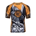 thumbnail image 1 of Extreme Hobby Men's Ragnarok Viking Rash Guard Short Sleeve MMA BJJ Black/Gold, 1 of 4