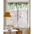 thumbnail image 4 of Country Green Leaves Kitchen Valances for Windows Farmhouse Linen Window Valance Curtain for Living Room Window Treatment Country Pastoral Vines Plants Valance Rod Pocket Topper Drape, 60 x 18 Inch, 4 of 6