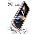 thumbnail image 4 of Dteck Clear Case for Samsung Galaxy Z Fold 5, Z Fold5 5G Case with Front Glass Screen Protector, Slim Plating Bumper Shockproof Hard PC Protective Phone Cover for Samsung Galaxy Z Fold5,Rosegold, 4 of 7