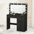 thumbnail image 5 of Caulitar Vanity Table with 5 Drawers Vanity Desk Set with Large LED Lighted Mirror for Bedroom Makeup Table Black, 5 of 11