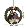 thumbnail image 3 of Cadorn Nativity Christmas Tree Decoration Pendant for Home Car Rearview Mirror, Flat Gift Crystal, Religious Gift for Family & Christianity, Flat Christmas Tree Nativity Scene Hanging Ornaments, 3 of 7
