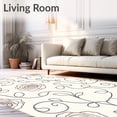 thumbnail image 2 of ODIKA 2'x3' Machine Washable Non-Slip Area Rug, Exquisite Interwoven Blossom Abstract Masterwork High Traffic Rug with Pad, Ivory, 658443, 2 of 8