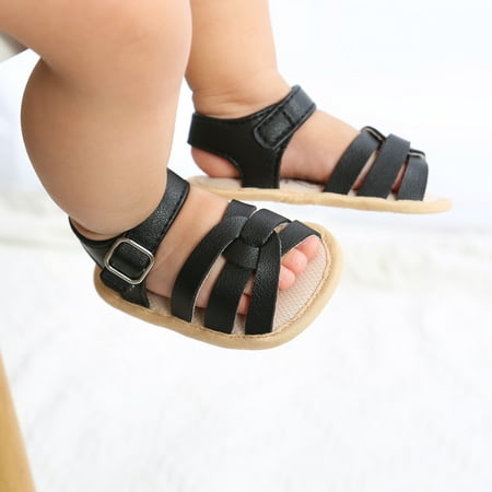 

Floleo Clearance Baby Boys Girls Sandals Soft Non-Slip Rubber Sole Prewalker Flat Walking Shoes