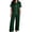 Dark Green 0817 pjs sets, variant on Womens Satin Pajamas Sets Ladies Pjs Sets Trendy 2 Piece Loose Lounge Wear Sleepwear Sets Solid Short Sleeve Button Tops with Pants Dark Green M
