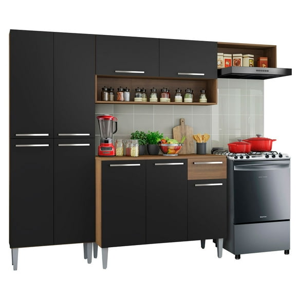 Cocina Integral Completa Madesa Emilly Top Marrón/Negro G20070